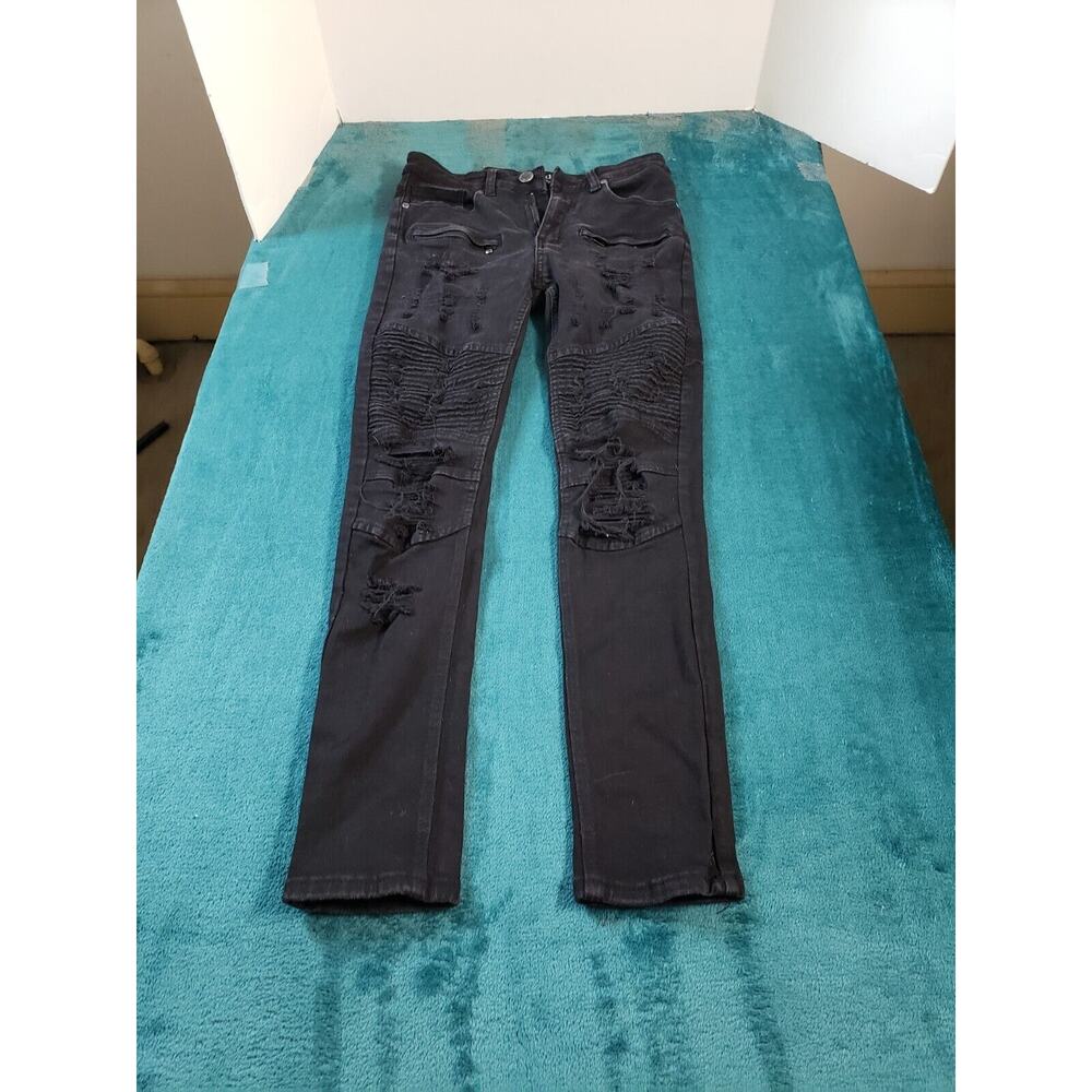 Freehold Jeans Sz 30x30 Mens Black Pants Stretch Skinny Distressed Casual